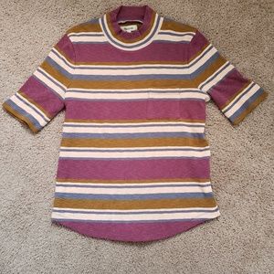 Madewell mock neck striped top NWT